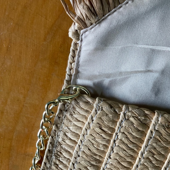 Sol and Mer Natural Straw Envelope Clutch/Shoulder Bag with Removable St… - Picture 9 of 9